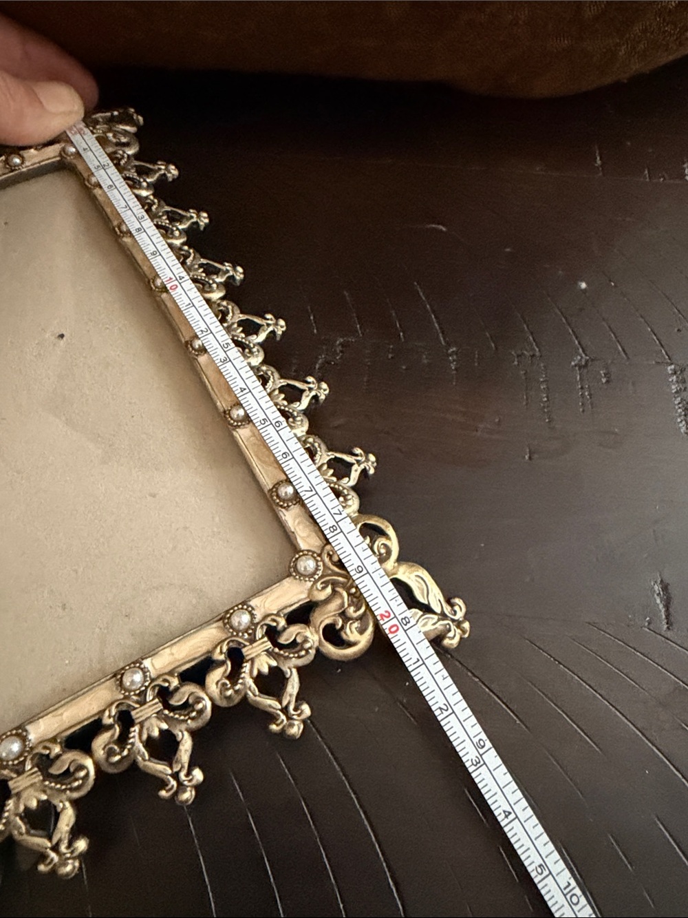 Ornate Brass toned Decorative Photo Frame - Enamel, for 4”x6” picture Vintage - Picture 11 of 12